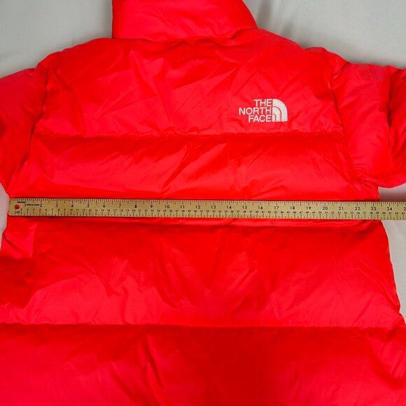 Men's The North Face 1996 Nuptse 700 Fill Down Jacket Size L Brilliant Coral - Picture 14 of 15